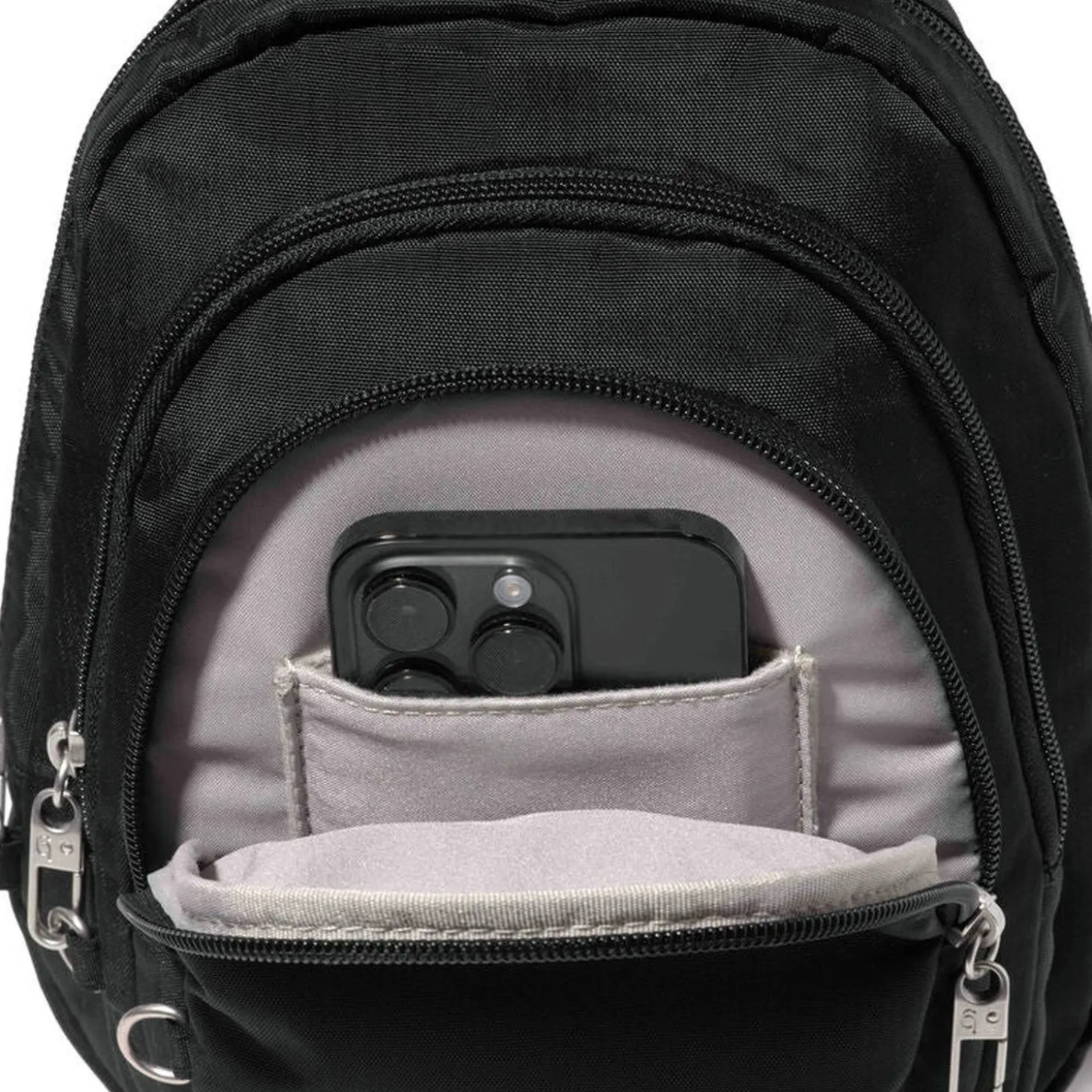 Baggallini Securtex Anti-Theft Triple Zip Sling