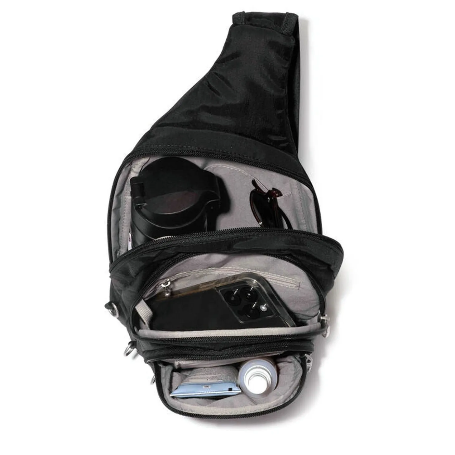 Baggallini Securtex Anti-Theft Triple Zip Sling