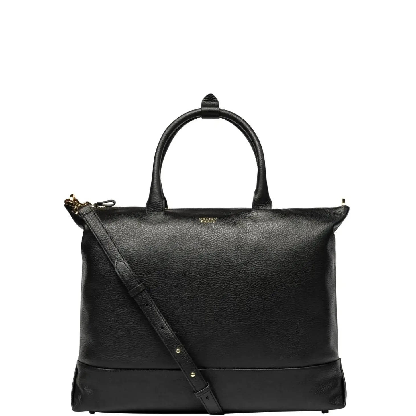 Delsey Leather Collection Zippered Tote Bag