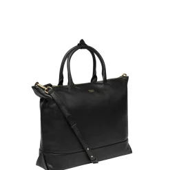 Delsey Leather Collection Zippered Tote Bag