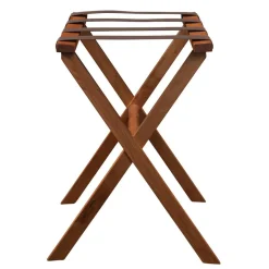 Gatehouse Furniture Luggage Rack - Straight Wood Leg with 4 Nylon Straps