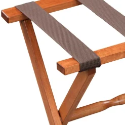 Gatehouse Furniture Luggage Rack - Straight Wood Leg with 4 Nylon Straps