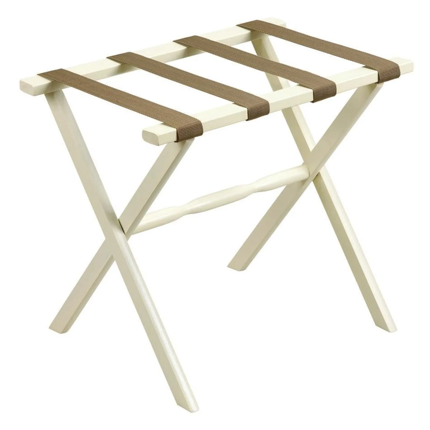 Gatehouse Furniture Luggage Rack - Straight Wood Leg with 4 Nylon Straps