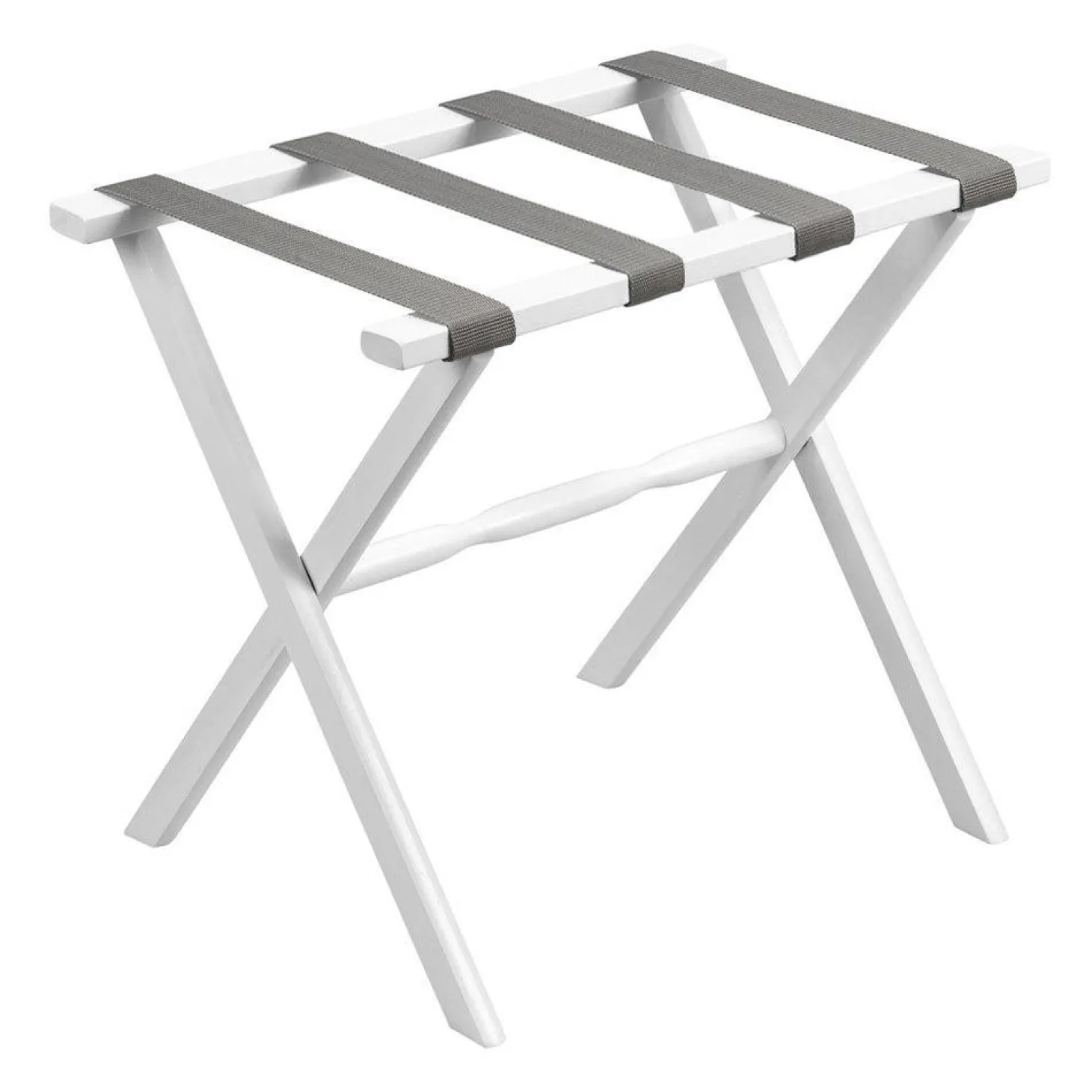 Gatehouse Furniture Luggage Rack - Straight Wood Leg with 4 Nylon Straps