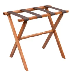 Gatehouse Furniture Luggage Rack - Straight Wood Leg with 4 Nylon Straps