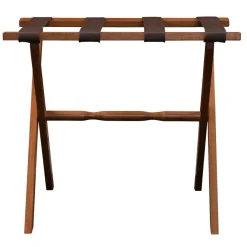 Gatehouse Furniture Luggage Rack - Straight Wood Leg with 4 Nylon Straps