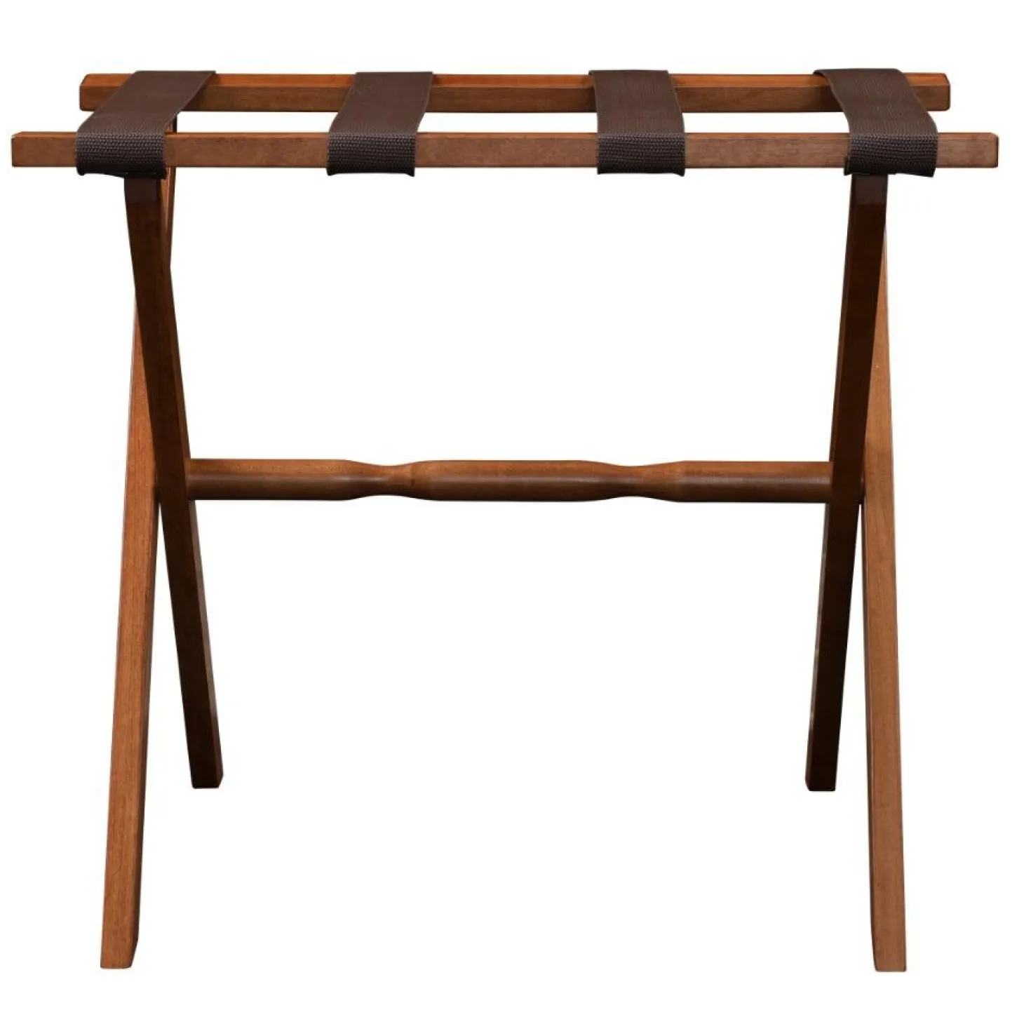 Gatehouse Furniture Luggage Rack - Straight Wood Leg with 4 Nylon Straps