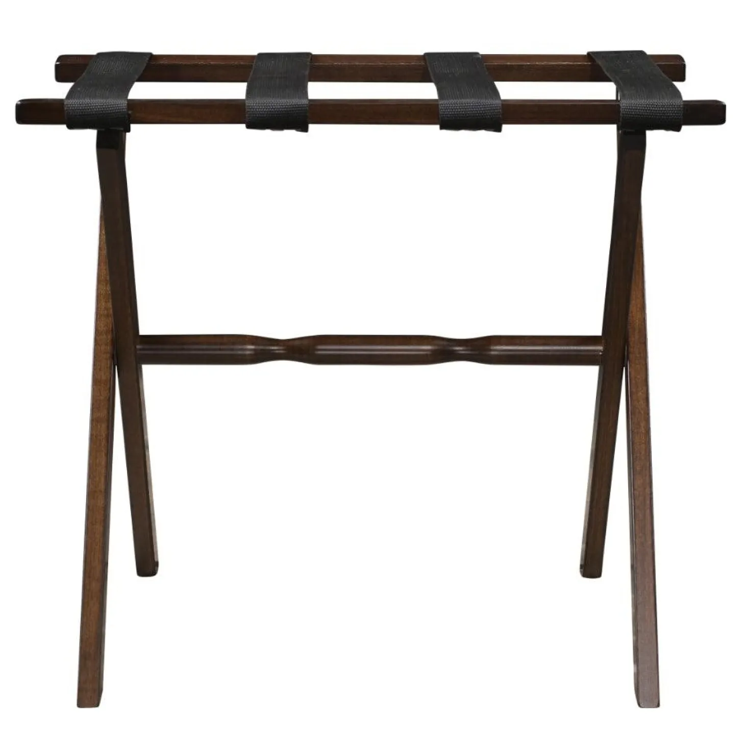 Gatehouse Furniture Luggage Rack - Straight Wood Leg with 4 Nylon Straps