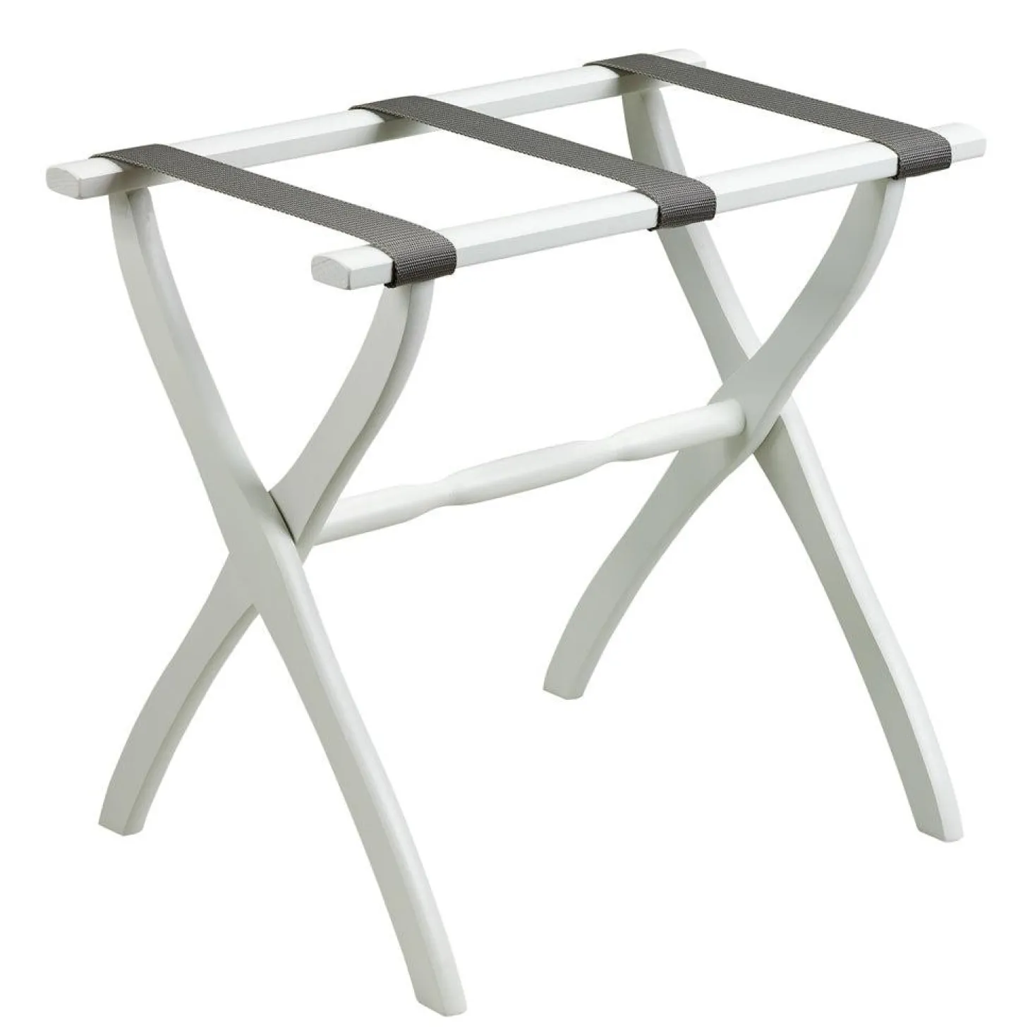 Gatehouse Furniture Luggage Rack - Contour Wood Leg with 3 Nylon Straps