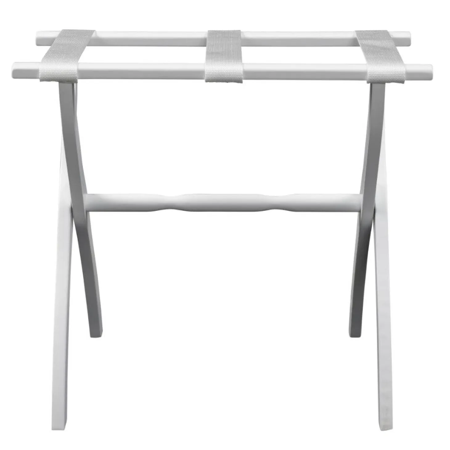Gatehouse Furniture Luggage Rack - Contour Wood Leg with 3 Nylon Straps