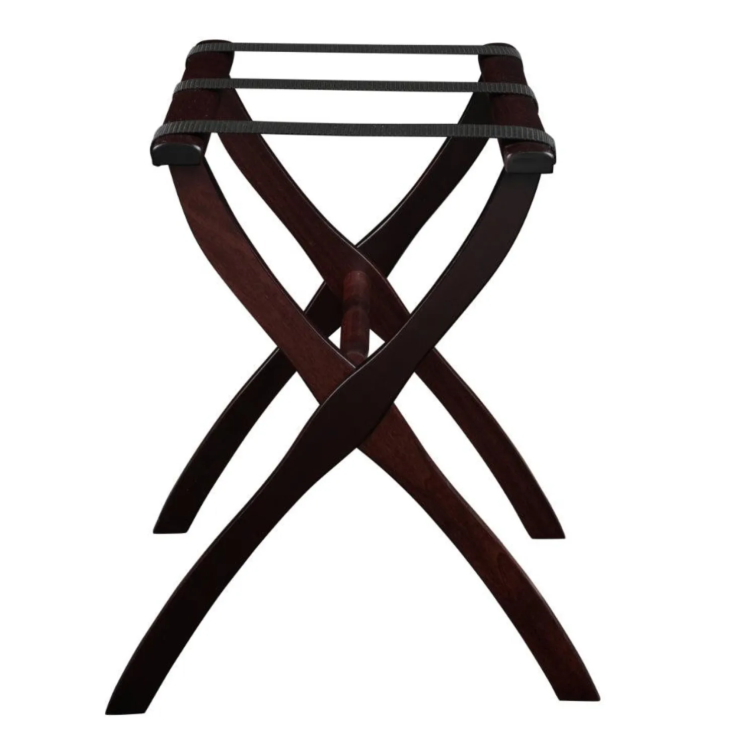Gatehouse Furniture Luggage Rack - Contour Wood Leg with 3 Nylon Straps