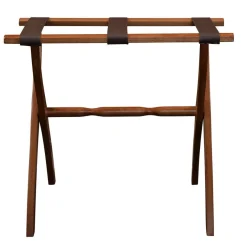Gatehouse Furniture Luggage Rack - Contour Wood Leg with 3 Nylon Straps