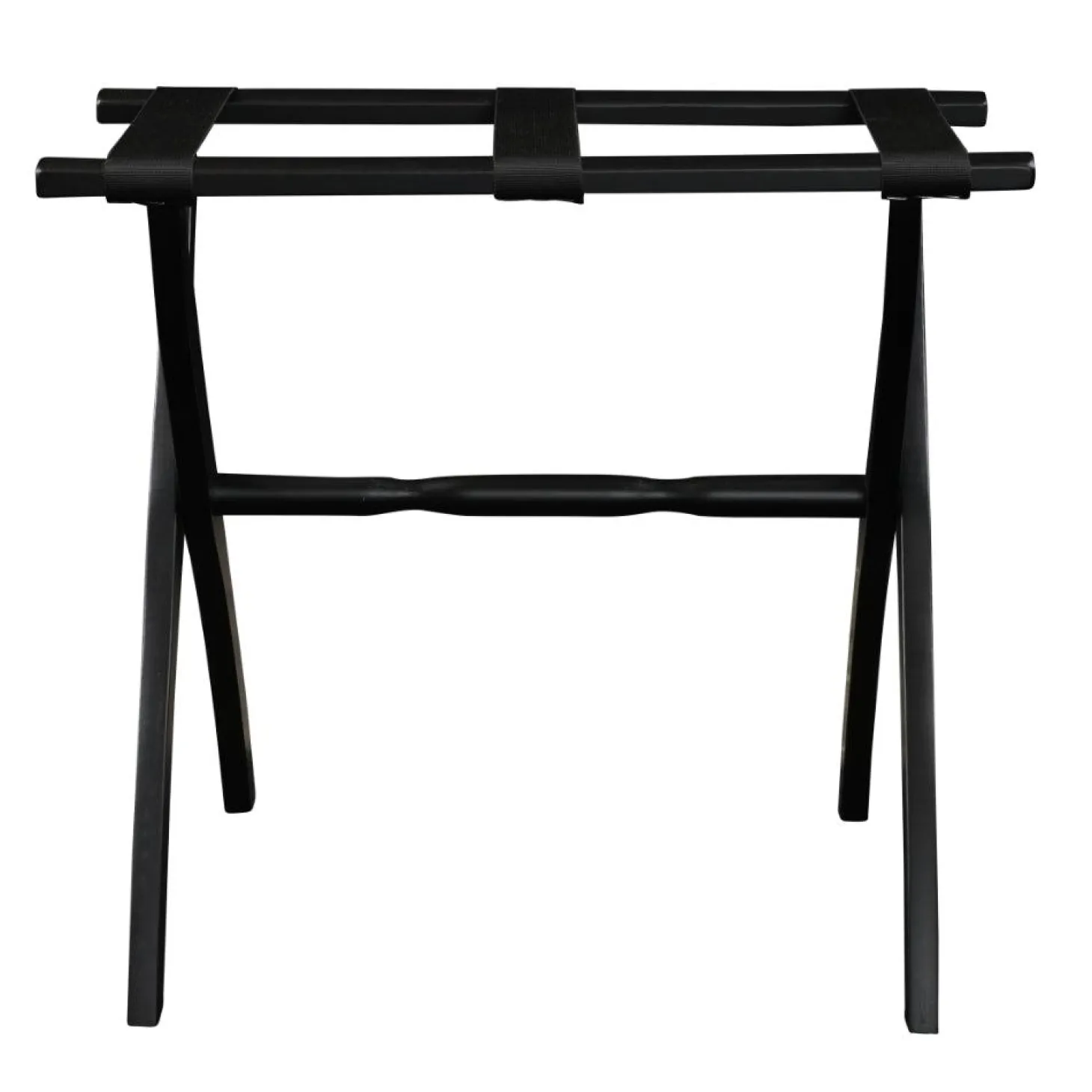Gatehouse Furniture Luggage Rack - Contour Wood Leg with 3 Nylon Straps