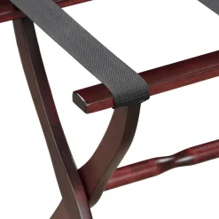 Gatehouse Furniture Luggage Rack - Contour Wood Leg with 3 Nylon Straps