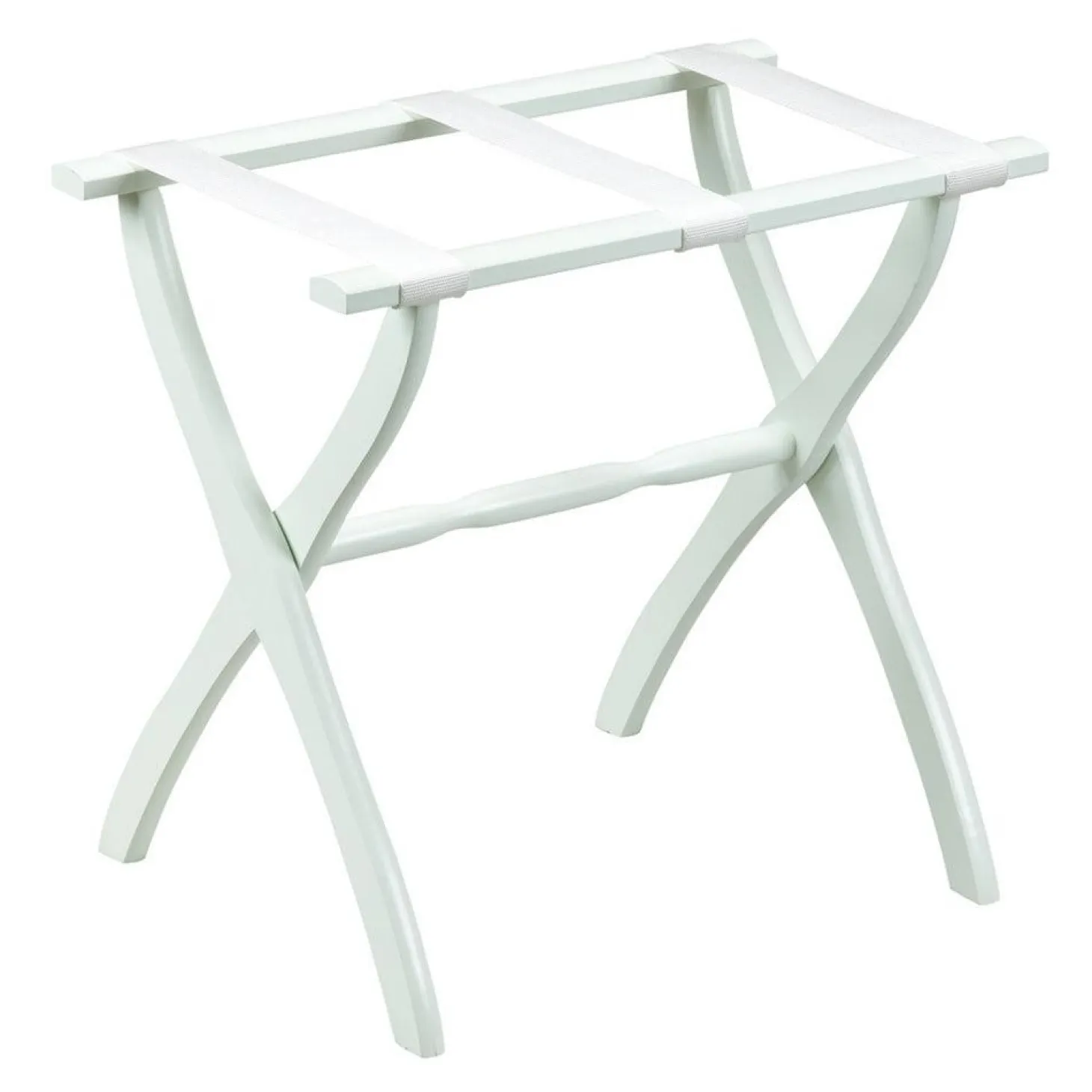 Gatehouse Furniture Luggage Rack - Contour Wood Leg with 3 Nylon Straps