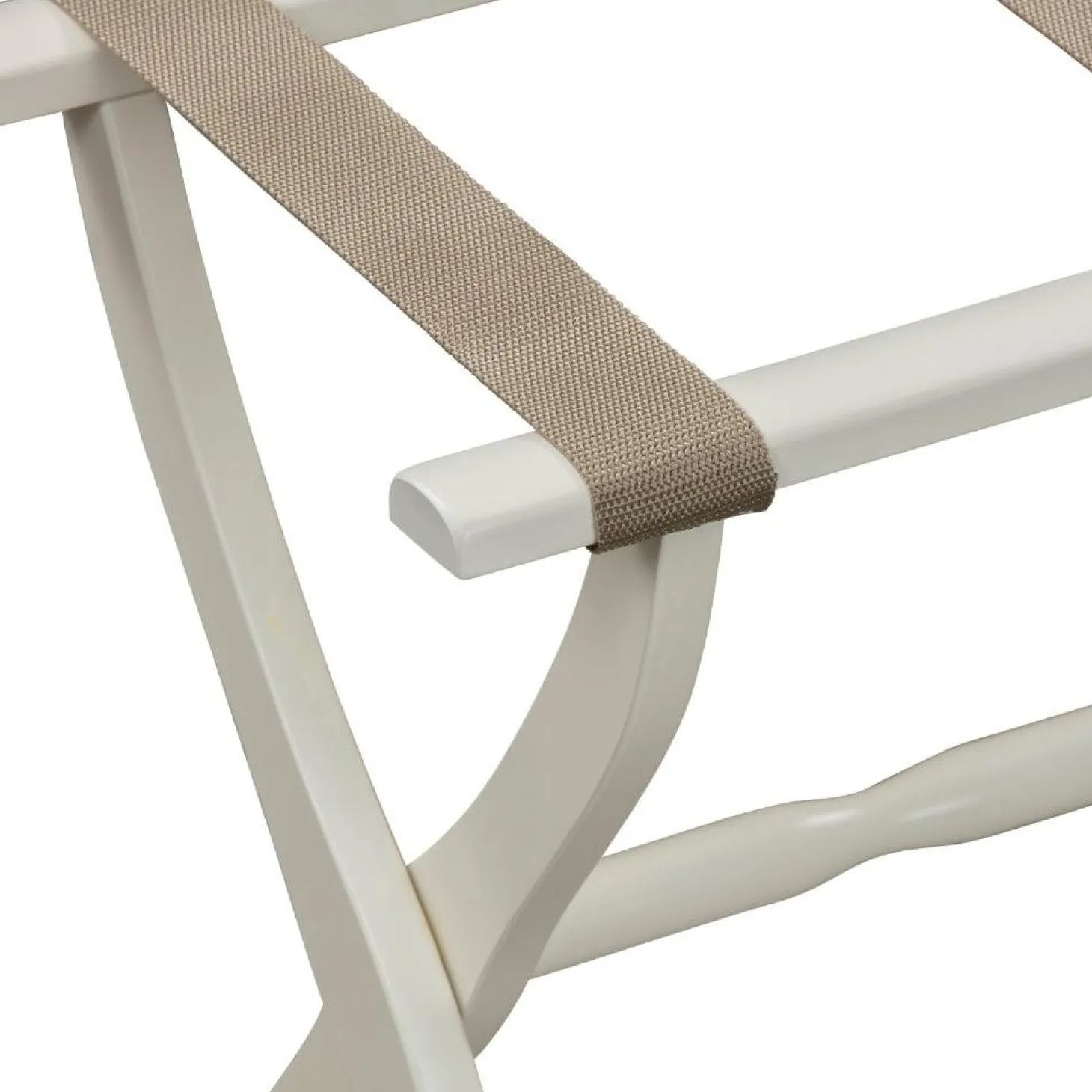 Gatehouse Furniture Luggage Rack - Contour Wood Leg with 3 Nylon Straps