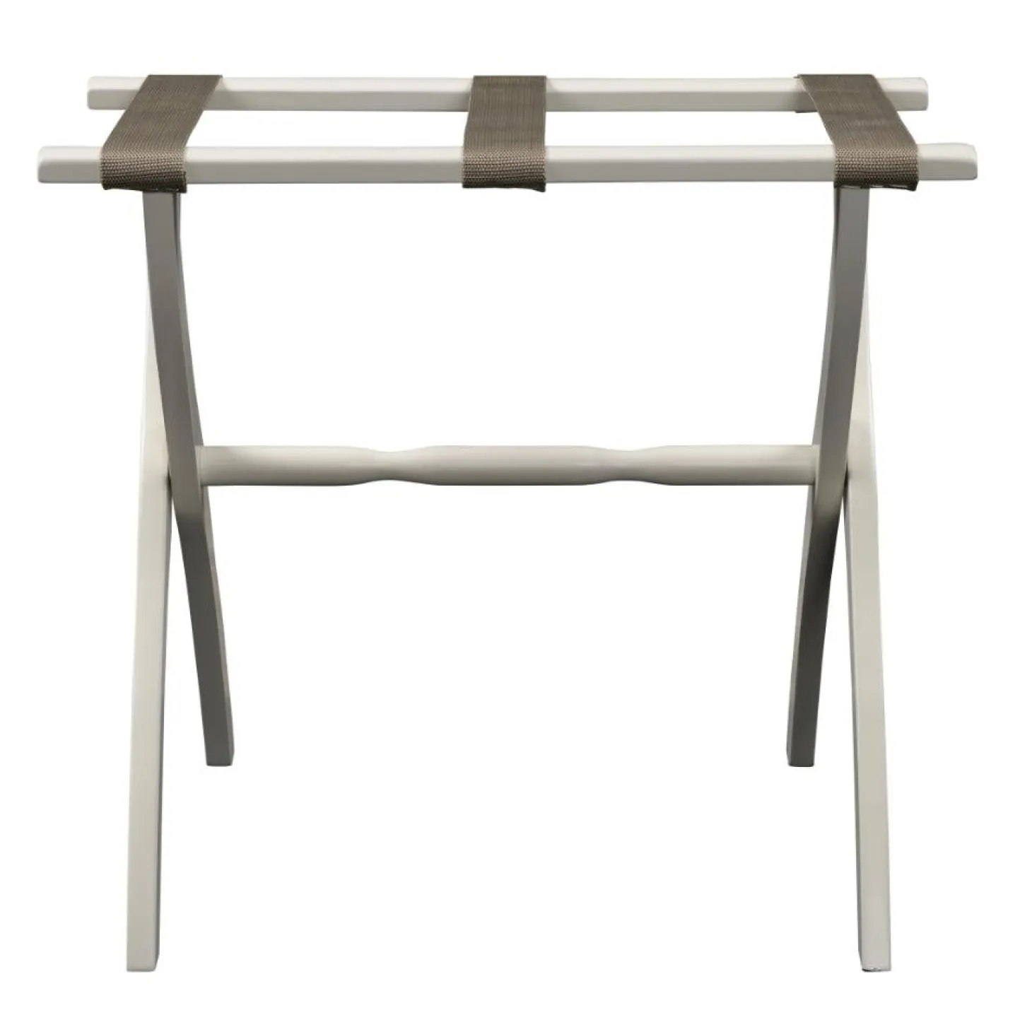 Gatehouse Furniture Luggage Rack - Contour Wood Leg with 3 Nylon Straps