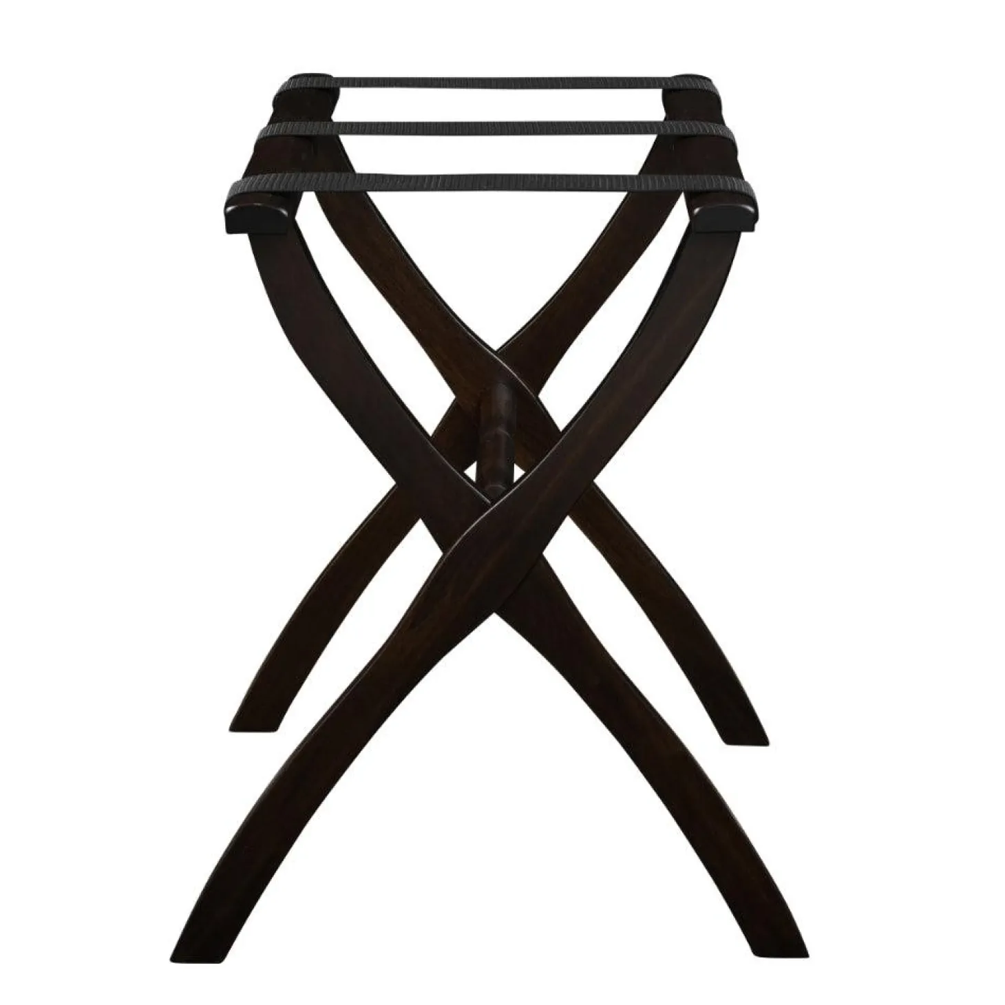 Gatehouse Furniture Luggage Rack - Contour Wood Leg with 3 Nylon Straps