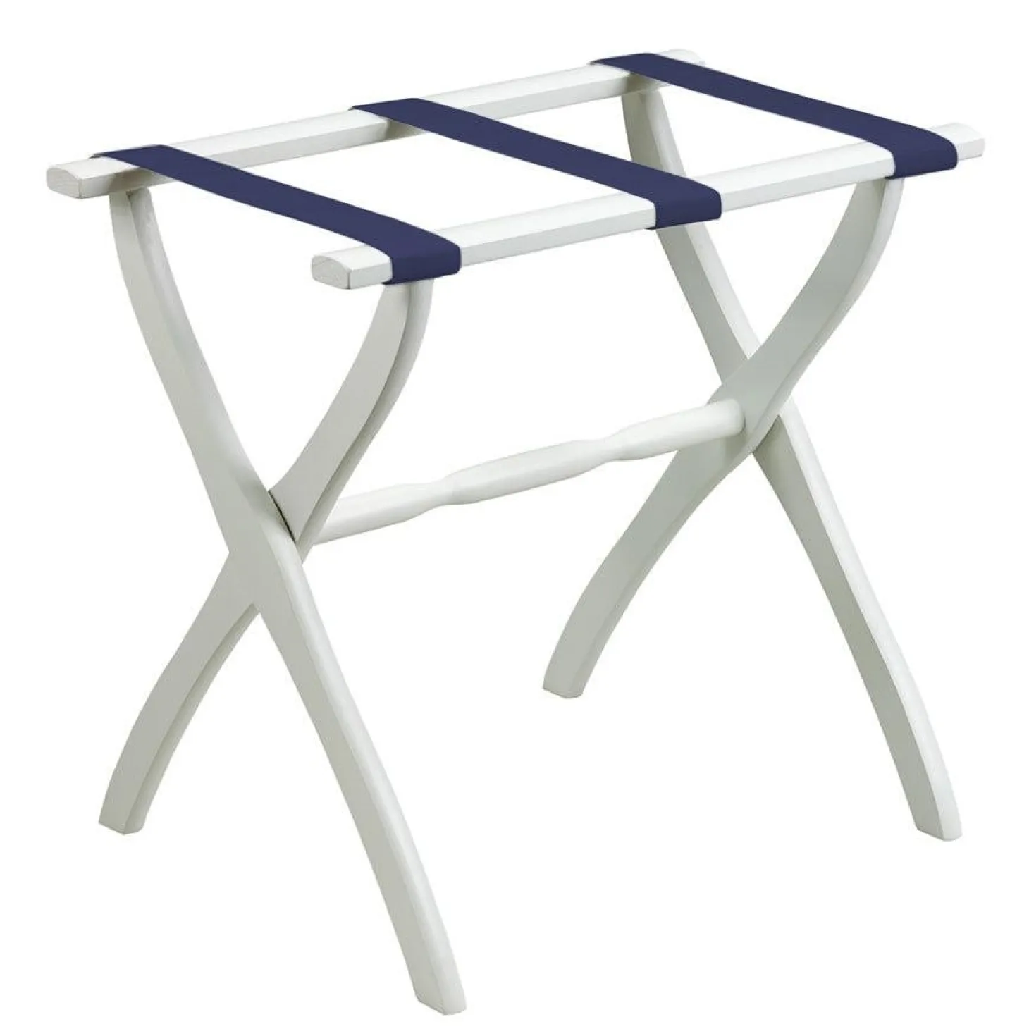 Gatehouse Furniture Luggage Rack - Contour Wood Leg with 3 Nylon Straps