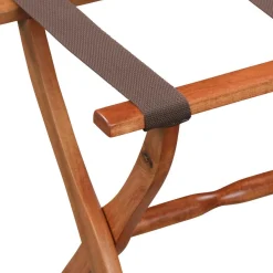 Gatehouse Furniture Luggage Rack - Contour Wood Leg with 3 Nylon Straps