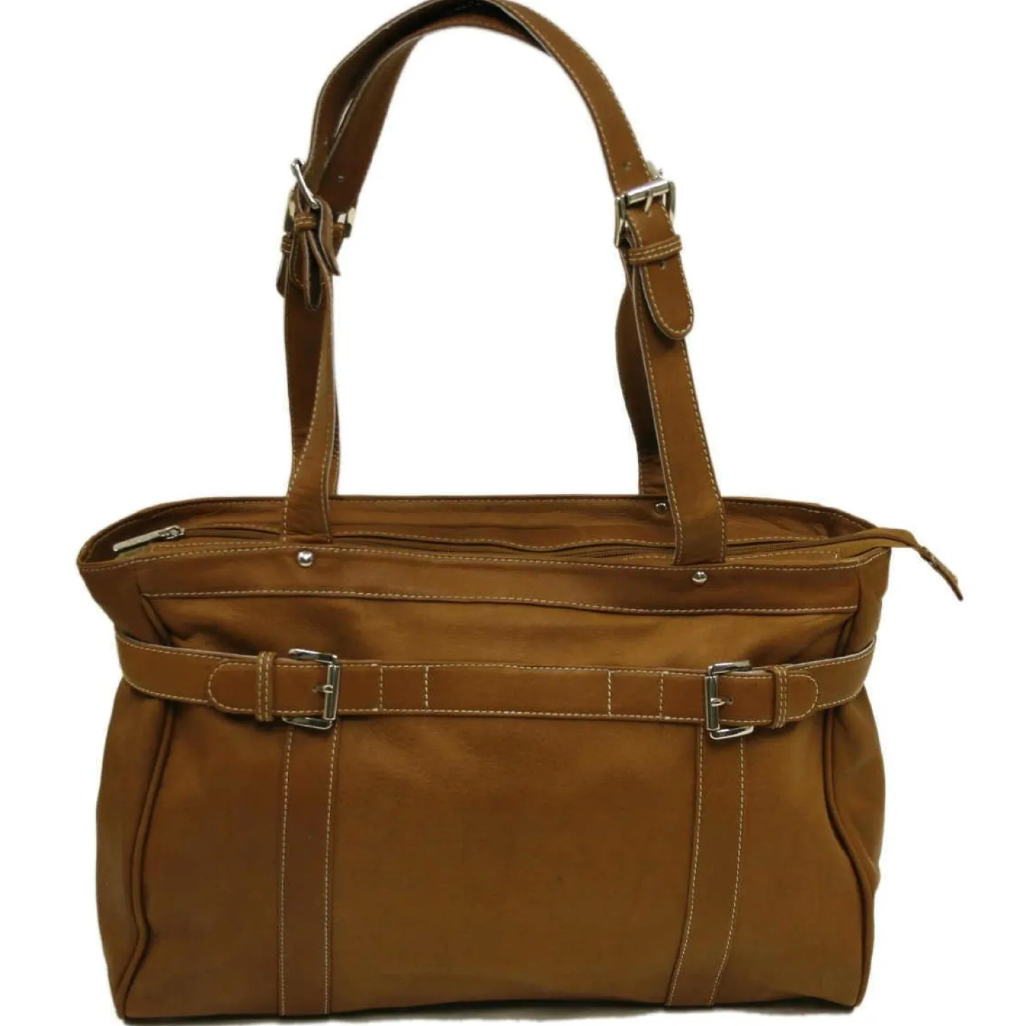 Piel Leather Belted Computer Tote