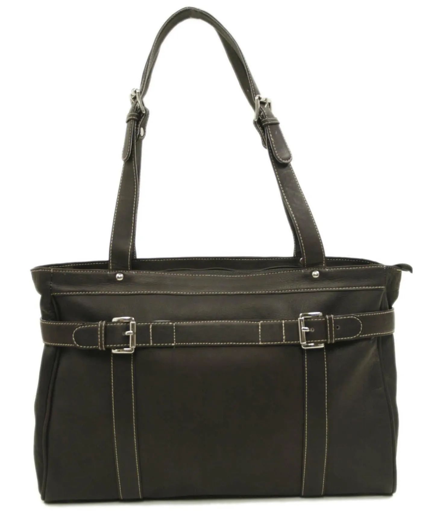 Piel Leather Belted Computer Tote