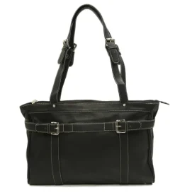 Piel Leather Belted Computer Tote