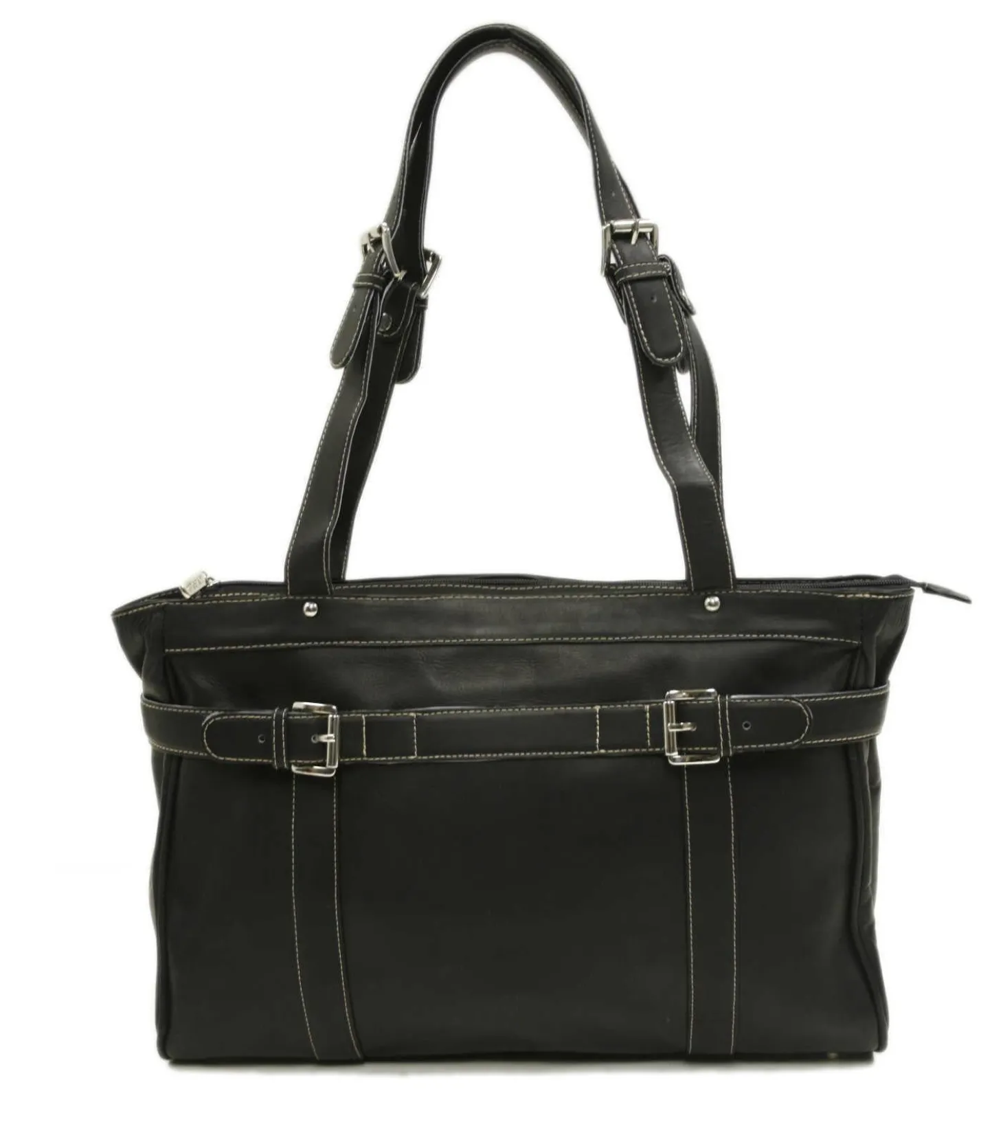 Piel Leather Belted Computer Tote