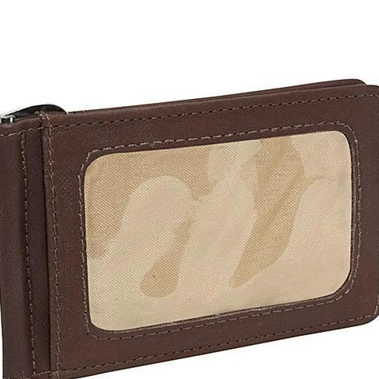 Piel Leather Bi-Fold Money Clip W/Id Window