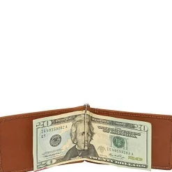 Piel Leather Bi-Fold Money Clip W/Id Window
