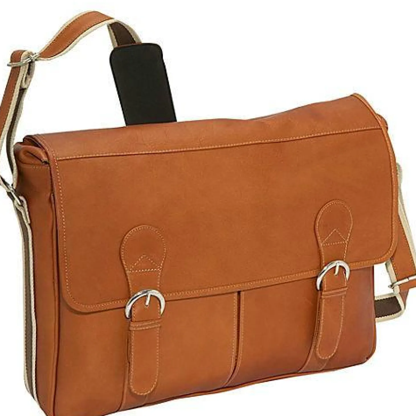Piel Leather Classic Expandable Messenger Bag