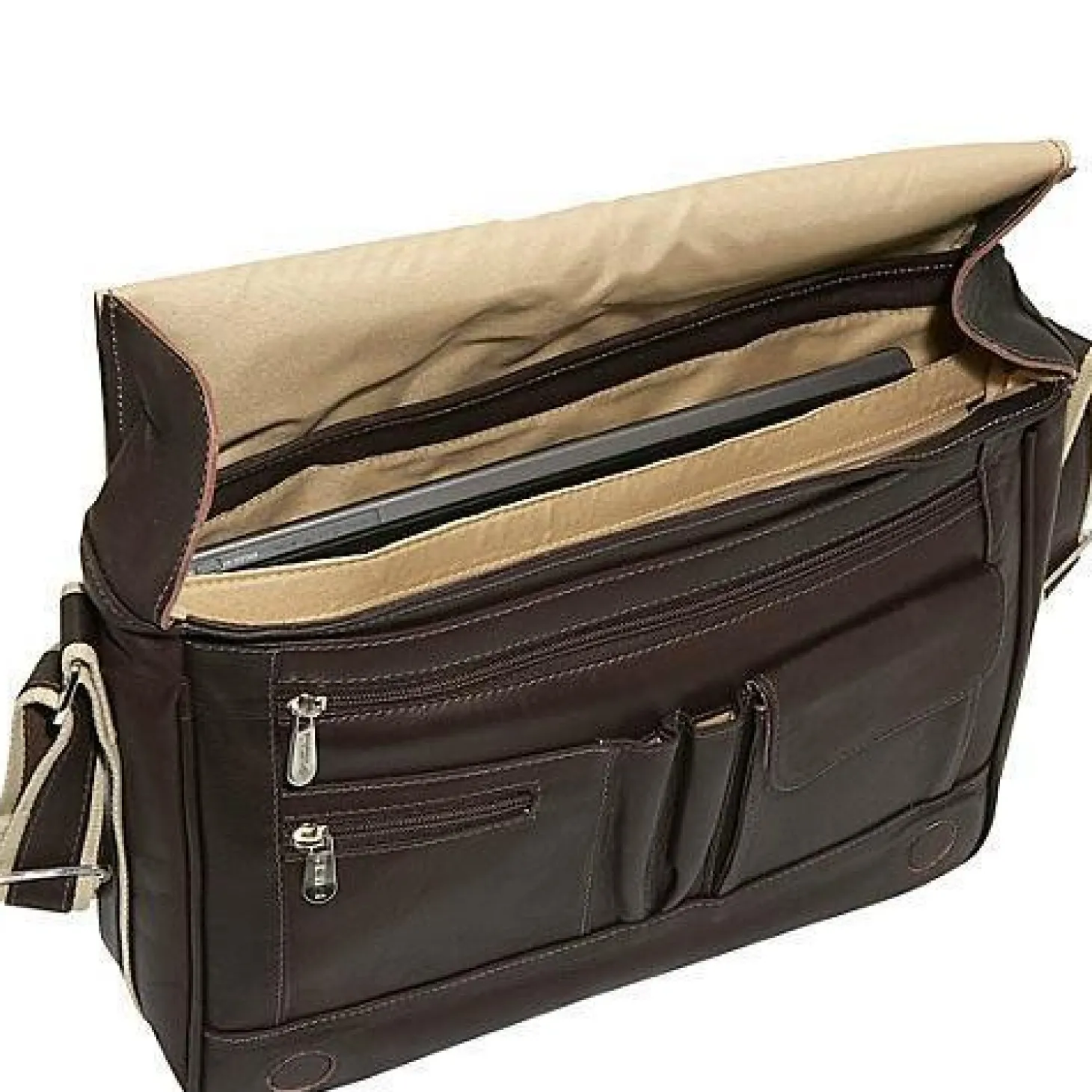 Piel Leather Classic Expandable Messenger Bag