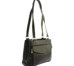 Piel Leather Double Compartment Shoulder Bag