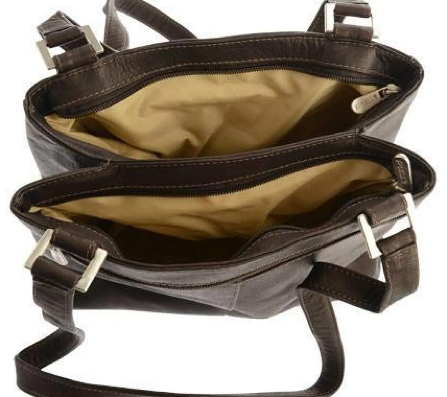 Piel Leather Double Compartment Shoulder Bag