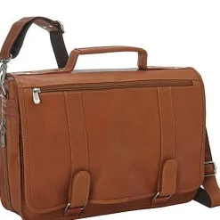 Piel Leather Double Loop Expandable Laptop Briefcase