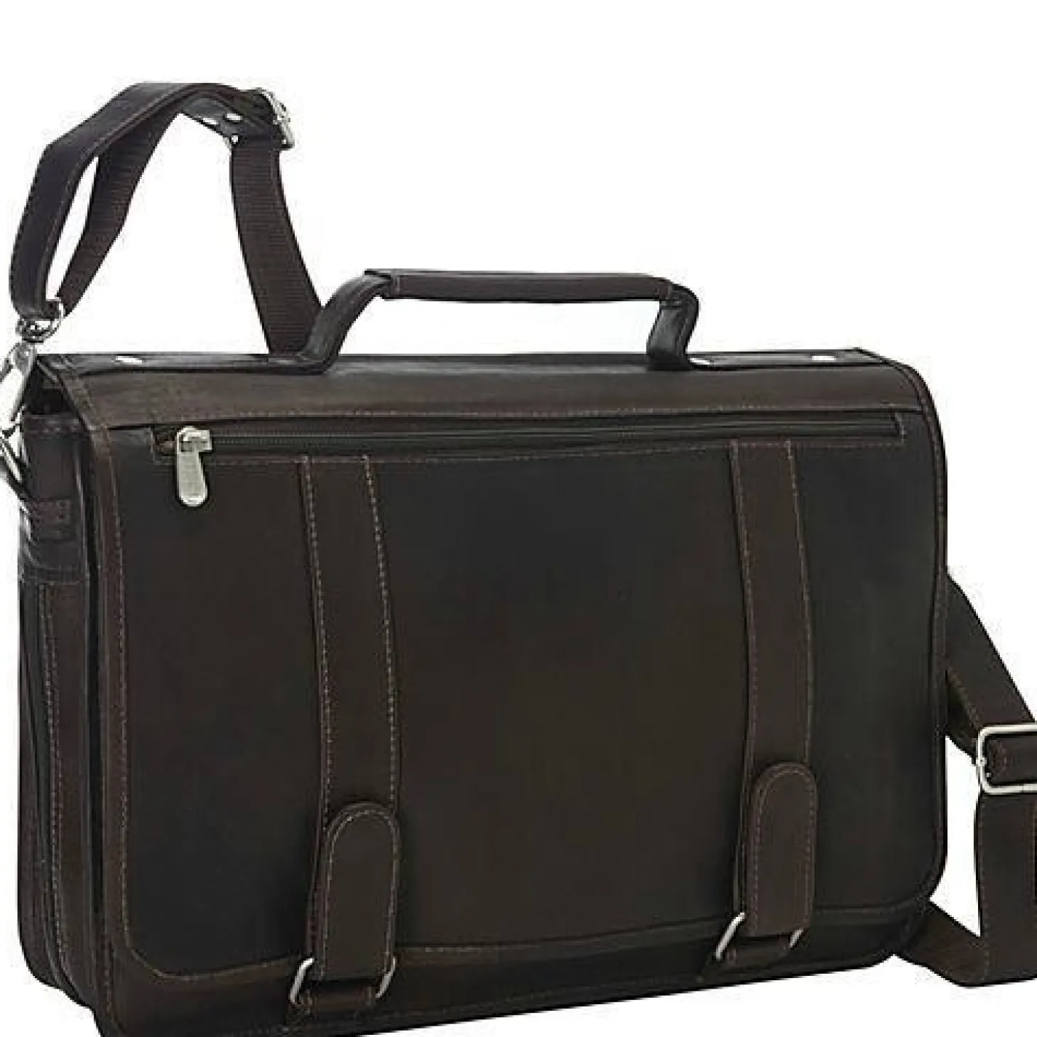 Piel Leather Double Loop Expandable Laptop Briefcase
