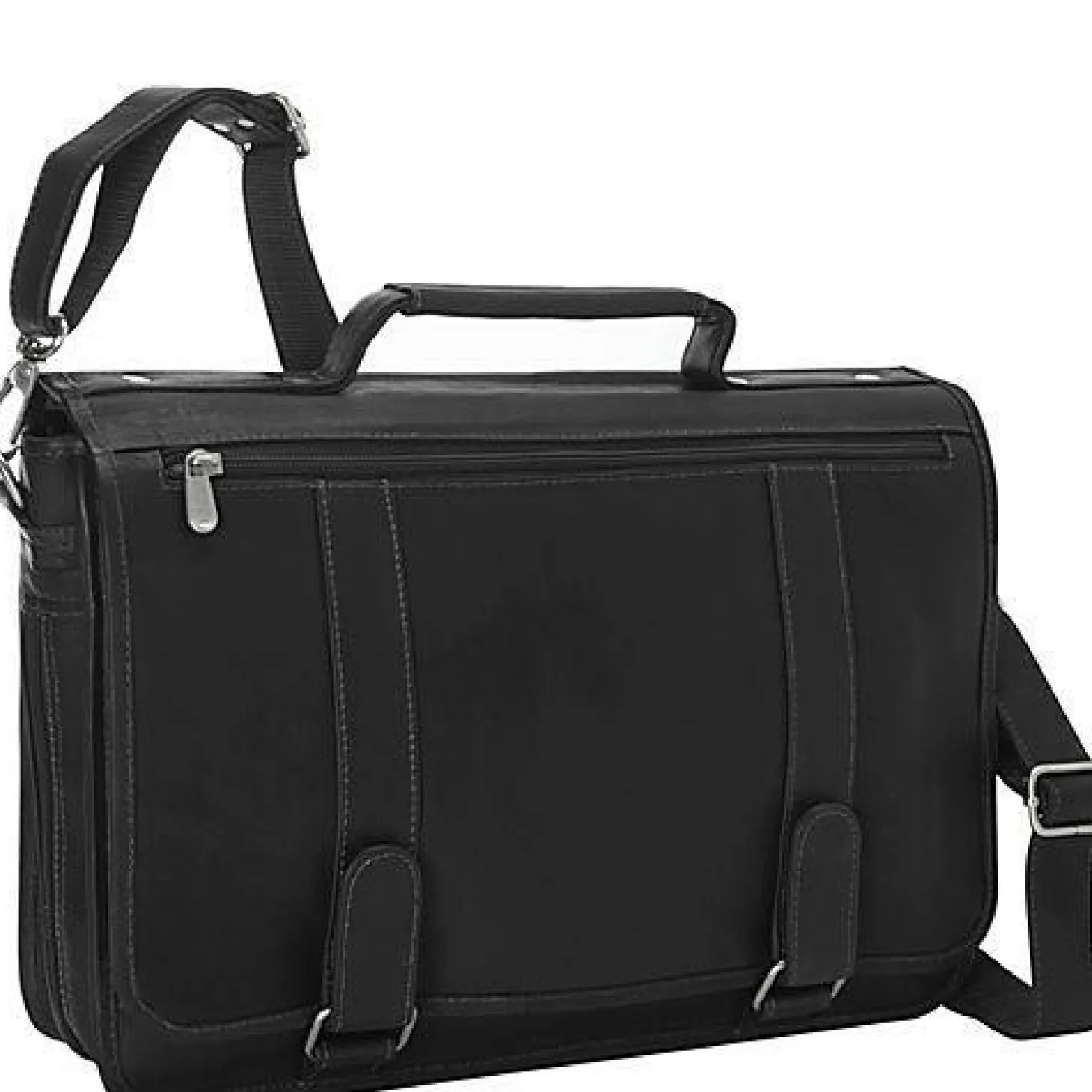 Piel Leather Double Loop Expandable Laptop Briefcase