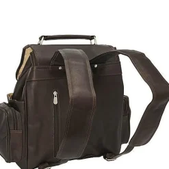 Piel Leather Double Loop Flap-Over Laptop Backpack