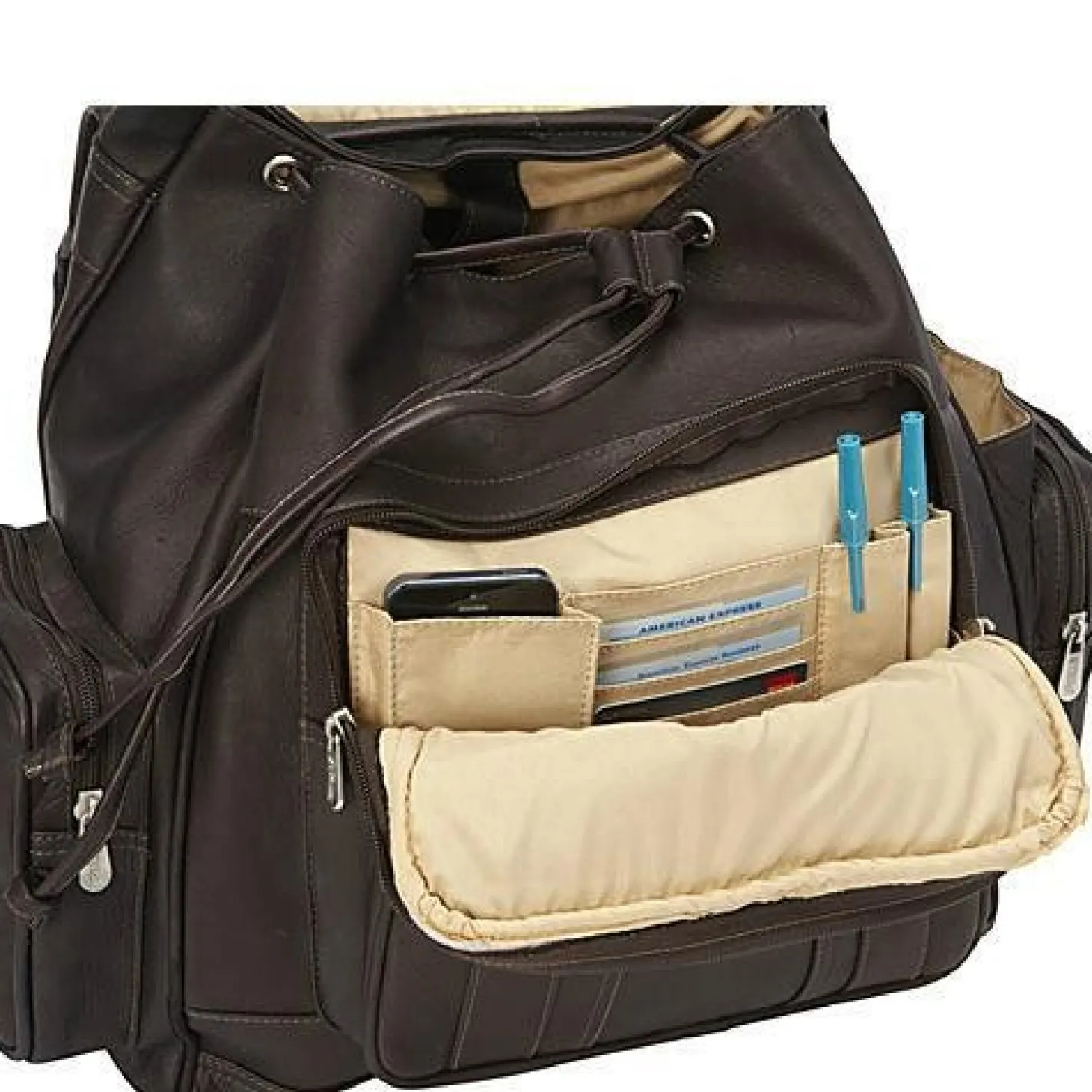 Piel Leather Double Loop Flap-Over Laptop Backpack