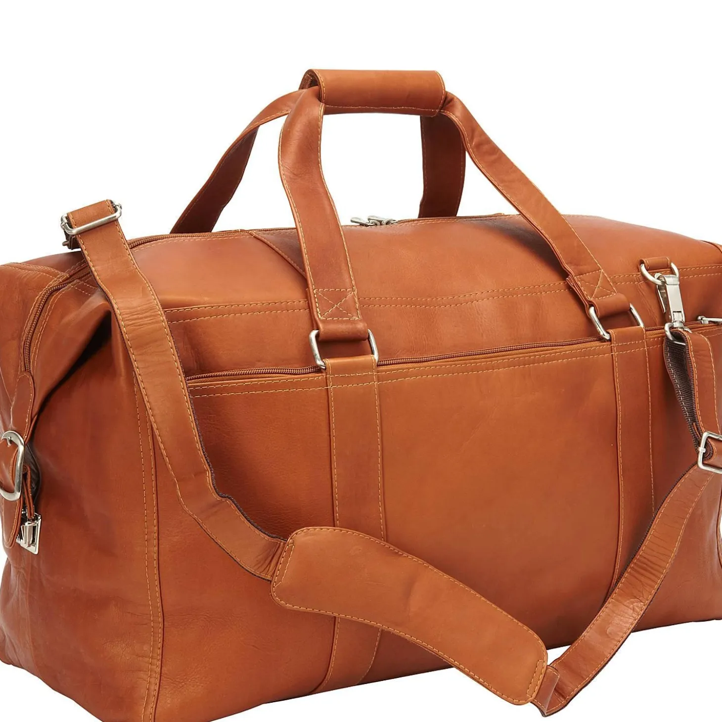 Piel Leather Extra Large Zip-Pocket Duffel