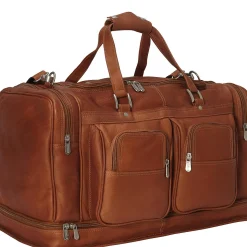 Piel Leather False Bottom Duffel Bag