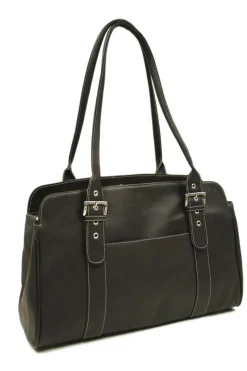 Piel Leather Ladies Buckle Laptop Tote