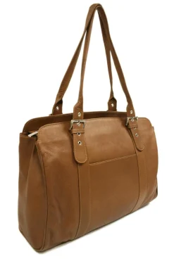 Piel Leather Ladies Buckle Laptop Tote