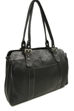 Piel Leather Ladies Buckle Laptop Tote