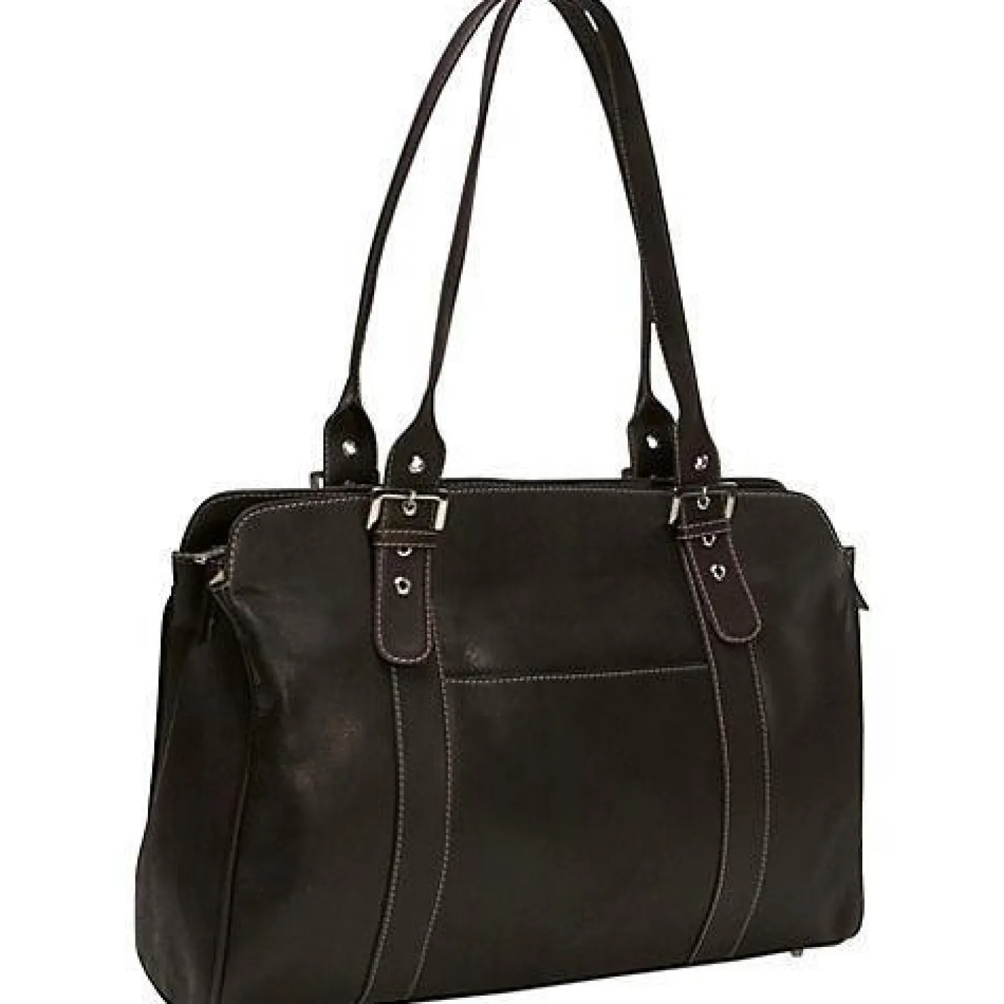 Piel Leather Ladies Buckle Laptop Tote