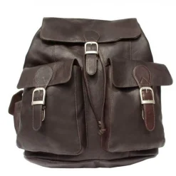 Piel Leather Large Buckle-Flap Backpack