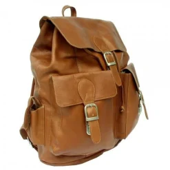Piel Leather Large Buckle-Flap Backpack