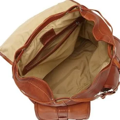 Piel Leather Medium Drawstring Backpack with Two Front Pockets