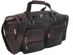 Piel Leather Medium Duffel With Pockets