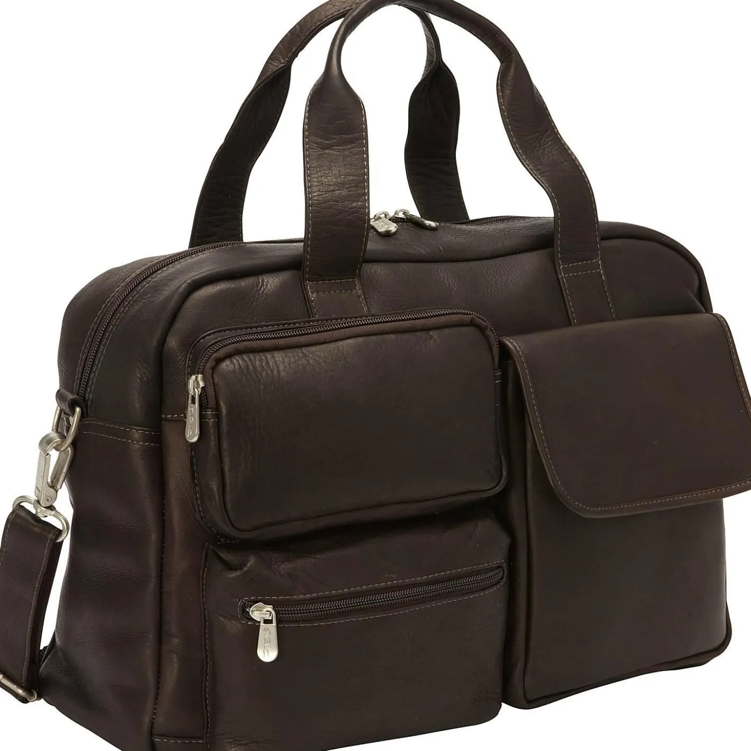 Piel Leather Multi-Pocket Carry-On Duffel